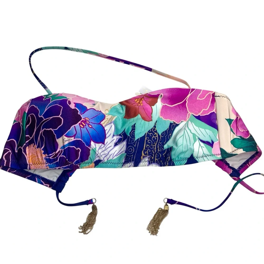 NWT Trina Turk Opulent Oasis Bandeau Bikini Top